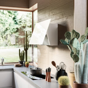 Sieninis gartraukis COVER 85cm, 600m3/h, baltas stiklas
