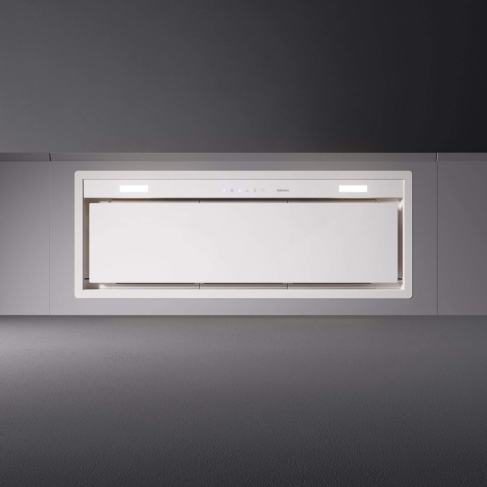Įmontuojamas gartraukis GRUPPO INCASSO MURANO 50cm, 800m3/h, LED 2x1W, baltas stiklas Įmontuojamas gartraukis GRUPPO INCASSO MURANO 50cm, 800m3/h, LED 2x1W, baltas stiklas
