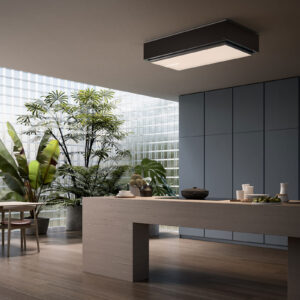 Lubinis gartraukis LEVANTE 120cm, Circle.Tech 600 m3/h, nuotolinis valdymas, LED 2700K-5500K, juodas