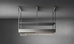 Salos gartraukis Falmec SPAZIO, 130 cm, Circle.Tech, 600 m3/h, nerūdijantis plienas/matinis juodas stiklas