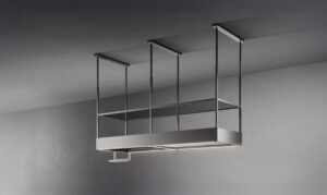 Salos gartraukis Falmec SPAZIO, 130 cm, Circle.Tech, 600 m3/h, nerūdijantis plienas/matinis juodas stiklas