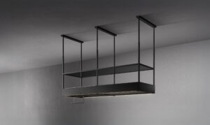 Salos gartraukis Falmec SPAZIO, 130 cm, Circle.Tech, 600 m3/h, nerūdijantis plienas/matinis juodas stiklas
