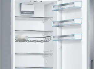 Bosch Serija 6 Laisvai statomas šaldytuvas-šaldiklis su šaldiklio skyriumi apačioje 201 x 60 cm Šlifuotas plienas, atsparus pirštų atspaudams