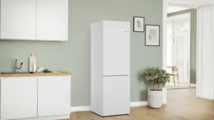 Bosch Serija 4 Laisvai statomas šaldytuvas-šaldiklis su šaldiklio skyriumi apačioje 186 x 60 cm Baltas, Total No Frost