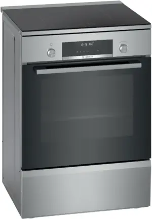 Bosch Serija 6 Laisvai statoma indukcinė viryklė Nerūdijančio plieno
