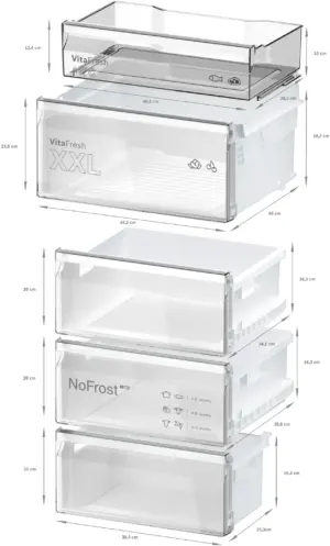 Bosch KGN362LDF laisvai pastatomas šaldytuvas-šaldiklis