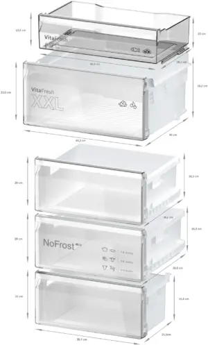 Bosch KGN392I1F laisvai pastatomas šaldytuvas-šaldiklis