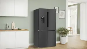 Bosch Serija 6 Prancūziško tipo apačioje montuojamas šaldiklis, 5 durų 183 x 90.5 cm Juodas šlifuotas plienas, atsparus pirštų atspaudams, Total No Frost