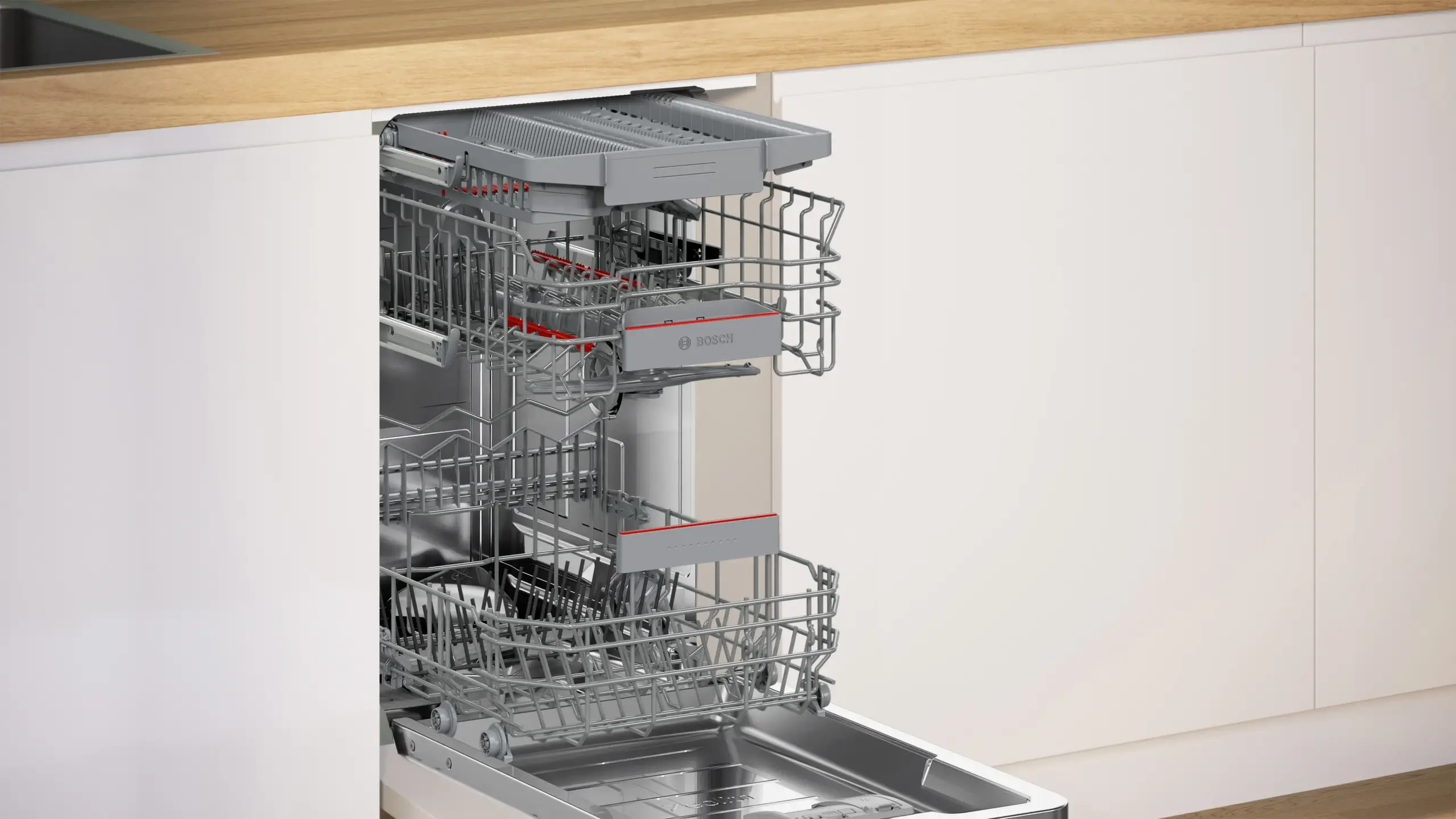 Bosch Serija 6 Indaplovė, montuojama iš apačios 45 cm Balta