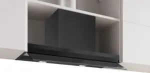Bosch Serija 6 Integruojamasis kamino tipo gartraukis 80 cm skaidrus stiklas su juodu atspaudu, Matinė juoda