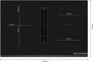 Bosch Serija 4 Indukcinė kaitlentė su integruota ventiliacijos sistema 80 cm kaitlentė be rėmo