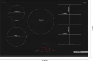 Bosch Serija 6 Indukcinė kaitlentė 80 cm kaitlentė be rėmo