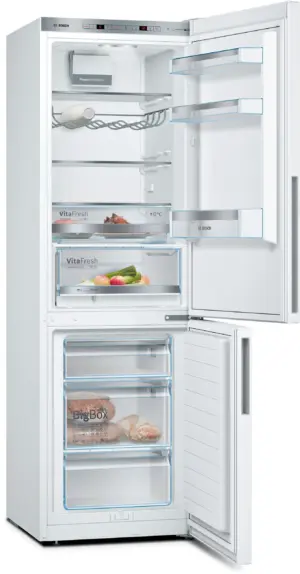 Bosch Serija 6 Laisvai statomas šaldytuvas-šaldiklis su šaldiklio skyriumi apačioje 186 x 60 cm Baltas