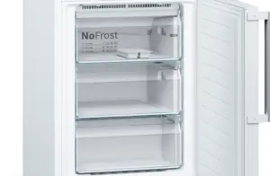 Bosch Serija 4 Laisvai statomas šaldytuvas-šaldiklis su šaldiklio skyriumi apačioje 203 x 60 cm Baltas, Total No Frost