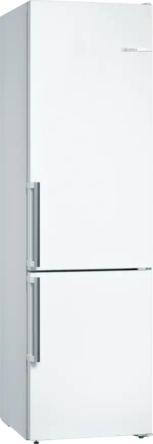 Bosch Serija 4 Laisvai statomas šaldytuvas-šaldiklis su šaldiklio skyriumi apačioje 203 x 60 cm Baltas, Total No Frost