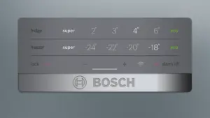Bosch Serija 4 Laisvai statomas šaldytuvas-šaldiklis su šaldiklio skyriumi apačioje 203 x 60 cm Nerūdijančio plieno efektas
