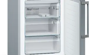 Bosch Serija 4 Laisvai statomas šaldytuvas-šaldiklis su šaldiklio skyriumi apačioje 203 x 60 cm Nerūdijančio plieno efektas