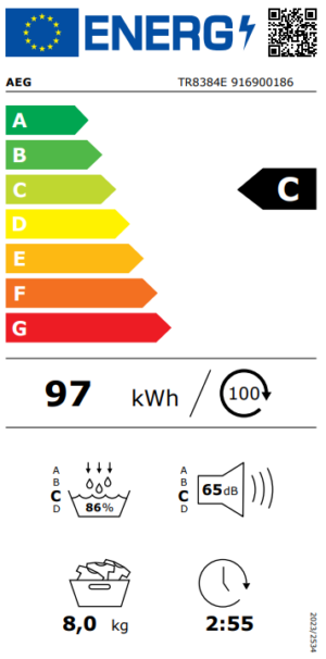 Džiovyklė AEG TR8384E